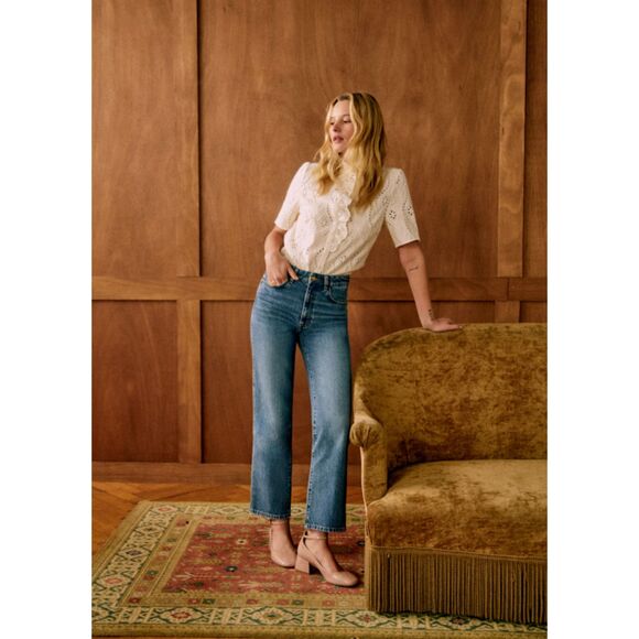 SEZANE, Women's Jeans, L'ICONIQUE DROIT DENIM, Blue, Size FR 40, US 8, NWT - Picture 9 of 11